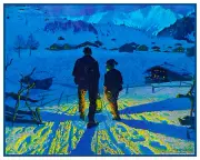 Thunderstruck Swiss Alps Landscape by Waldemar Fink Counted Cross Stitch Pattern