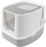 RAYWE Cat Litter Box, Large Fully Enclosed Cat Litter Box Front Entry Top Exit Cat Potty Toilet with Lid Litter Scoop