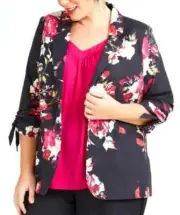 TS TAKING SHAPE plus sz S / 16 Wild Rose Linen Lined Jacket blazer NWT rrp$280!
