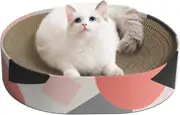Oval Cardboard Cat Scratcher - Durable Scratch Pad for Furniture Protection