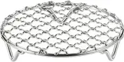 uxcell Round Cooking Rack 4.7-inch 201 Stainless Steel Cross Wire Barbecue Grill Net with 20mm Legs for Cooking Baking Steaming BBQ