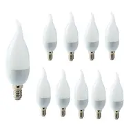 10pcs E14 3W LED Candle Light Bulb Candelabra Chandelier Lamp Decoration Light Warm White Cool White C35 C35L Frosted 220-240V