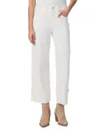 Paige Sasha High Rise Ankle Wide Leg Jeans in Tonal Ecru