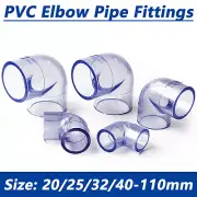 PVC Elbow Pipe Fittings Adapter 20mm-110mm For Aquarium Tank Pond Solvent Weld