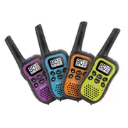 Uniden UH45-4 - UHF CB Handheld Radio (Walkie-Talkie) with Kid Zone – Quad Colour Pack