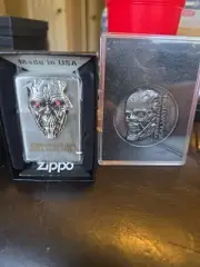 Rare Vintage 3d Terminator Salvation Zippo And Collectable Coin Bundle Import