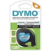 Dymo LetraTag Plastic Label Black on Clear tape