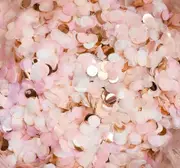 1.5cm Round Paper Confetti - Peach, Ivory & Rose Gold