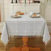 New Laolitou Tablecloth Rustic Tablecloth Cotton Linen Gray Holiday Buffet 55x55