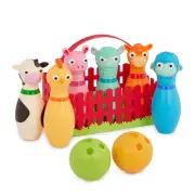Battat Barnyard Bowling Set, 6 Farm Animal Pins & 2 Balls, Toddler Play