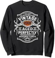 [X.Style] 15 Years Old Vintage 2008 Man Myth Legend 15th Birthday Sweatshirt ds482 Sweater (S) Black