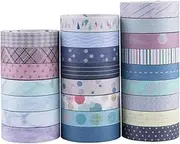 Yubbaex Washi Tape, 24 Rolls Masking Tape Colourful for Scrapbooking DIY Crafts Basic Pattern