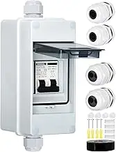 60 Amp DC Miniature Circuit Breaker with Box IP65 Waterproof (15A 20A 30A 40A 100A for Choice, Aperture 8.7MM) 2P 12V 24V 400V DC Disconnect Switch and AC110-400V MCB