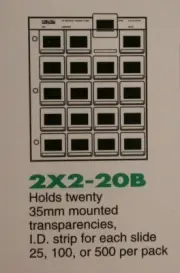 Print File 25 Sheets of 2X2-20B for 35mm Mounted Slides - New Old Stock
