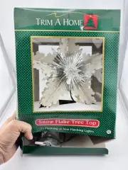 Vintage Trim a Home 11 Light Star 6" Silver Tinsel Christmas Tree Topper w/ Box