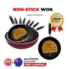 Deep Frying Wok Pan Skillets Non-Stick Lightweight Silver Nano Coated 20-32cm