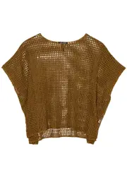 Eileen Fisher Open-knit Linen Jumper - Bronze - S (UK 10-12 / M) S (UK 10-12 / M)