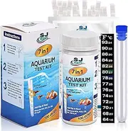 Aquarium Test Strips – 7 in 1 Fish Tank Water Testing Kit & eBook – Contains 100 Fast & Accurate Fish Tank Test Strips & 1 Fish Tank Thermometer - Aquarium Water Test Kit for Ponds & Other Fish Tanks