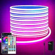 32.8Ft RGB LED Neon Strip Lights with APP Control & Waterproof for Indoor/Outdoo
