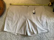 Johnnie O NWT Men's Size 56 Chino Shorts Stone Beige Flat Front Mulligan Big NWT