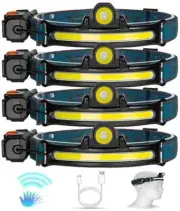 USB Rechargeable Induction Headlamp Head Lamp with Built-in Battery Flashlight