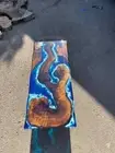 Ocean Blue Epoxy Resin Dining Table Top, Resin Wooden Table Top, Furniture Decor