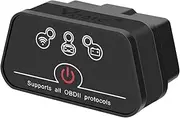 vgate iCar2 OBD2 Scanner Scan Tools Interface Wi-Fi Adapter Check Engine Light Car Diagnostics Tool for iOS & Android Auto Sleep (Black)