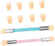 FOMIYES 2sets Gradient Nail Art Sponge Brush Pen Kit Dual-end Manicure Tools for Nail Designs Washable Replaceable for Glitter Gradient Effects