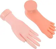 PENIKOKO 2pcs Left Hand Foot Nail Art Practice Model Flexible Mannequin for Beginners for Nail Design Training Salon Lightweight