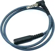20Cm(0.6Ft) Right Angle 4 Pole 3.5Mm 1/8 Inch Male to 4 Pole 3.5Mm 1/8 Inch Female Stereo Audio Headphone Earphone Extension Cable Adapter Cord Tangle-Free Braided Wire