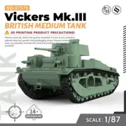 SSMODEL WOT SS579 V1.9 1/87 Military Model British Vickers Mk.III Medium Tank WT
