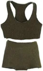 Hellery 1:12 Scale Sports Outfit Set for Dolls with Tank Top and Shorts , Green