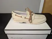 NEW IN BOX WOMEN'S CANOOS E-2 BOAT SHOES, COLOR: ELLERY (CREAM), SIZE: 8