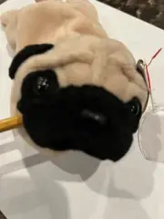 Ty 4106 Beanie Babies Pugsly Plush Toy - 4106 Possible Tag Error It Only Says 96