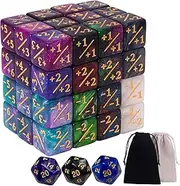 51 Pieces MTG Counter Dice Set Creature Stats +1/+1 Counters Dice Tokens with 2 Dice Bags for MTG,TCG,Card Games Accessories(8 Colors)