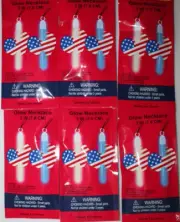 Red White & Blue USA FLAG HEART - 3" Glow Necklace - FLOWS FOR HOURS - 12 Count