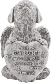 Dog Memorial Statue Sympathy Gift for Dog Loss, Pet Garden Decor Labrador Gray
