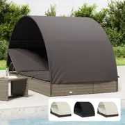 2-Person Sunbed Sun Lounge Outdoor Furniture Double Daybed Poly Rattan vidaXL