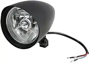Motorcycle 10mm Bullet 5.75" H4 Headlight Len Compatible With Harley Sportster Dyna Softail Bobber V-Rod Cruiser Chopper Custom