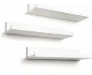 Americanflat 14 Inch White Set of Three Floating Wall Shelves, 3 Count