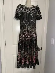NWT Ted Baker Black Zahrria midi dress with puff sleeves size 2 (US 6)