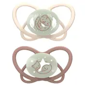 2pc Nip My Butterfly Size 3 Night Soother Orthodontic Dummy Baby 16-32m Neutral