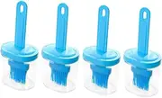 OFFSCH 4pcs Reusable Cooking Oil Brush Set Kitchen Pastry Brush Bottle Lightweight Portable Camping Supply High-Temperature Resistant Blue
