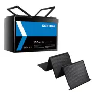1PC Gentrax 12V 100Ah Lithium Battery LiFePO4 1PC VoltX 12V 160W Solar Blanket