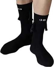 [BeNsil] 1 Pair Magnetic Hand Holding Socks - Funny Couple Socks with 3D Eyes and Hands, Magnetic Hand in Hand Socks, Couple Holding Hands Socks, Unisex Mid Tube Cute Socks, Novelty Socks Gifts for Women Men