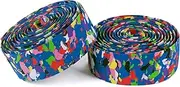 Vinqliq New Super Soft Bike Bicycle Cycling Handlebar Grip Tape Wraps Adhesive Back with Bar Plugs (Multi-Color)