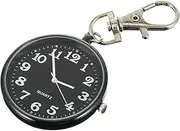 [SAFIGLE] 1pc Pocket Watch Lr927 Classic Fob Watch Nurses Watch for Men Musical Small Nurses Watch Carabiner Large Fob Watch Batteries Keychain Stop Second Hand Watch Retro Gold Alloy Black