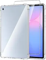 Case for Samsung Galaxy Tab S10 FE Plus 13.1 Inch + Screen Protector, ELECTRO-WEIDEWORLD Ultra-Clear Anti-Scratch Soft TPU Case Cover, Shockproof Case with Bumper Protection, Clear