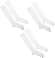 [Baluue] 3 Pairs Compression Running Socks for Women Athletic Ankle Socks Sports Crew Socks Compression Socks Long Sports Socks for Men Running Socks Skiing Socks Polyester White