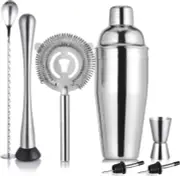 Cocktail Shaker Set Stainless Steel Bar Bartender Kit Mixology Drink Mixer 24Oz